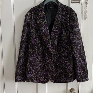 Talbots Purple and Black Paisley Blazer